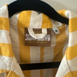 Yellow and White Striped Jumpsuit